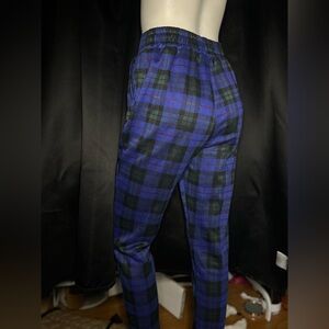 Revamped Blue and green Plaid Pants
